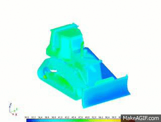 Motion GIF of bulldozer thermal analysis